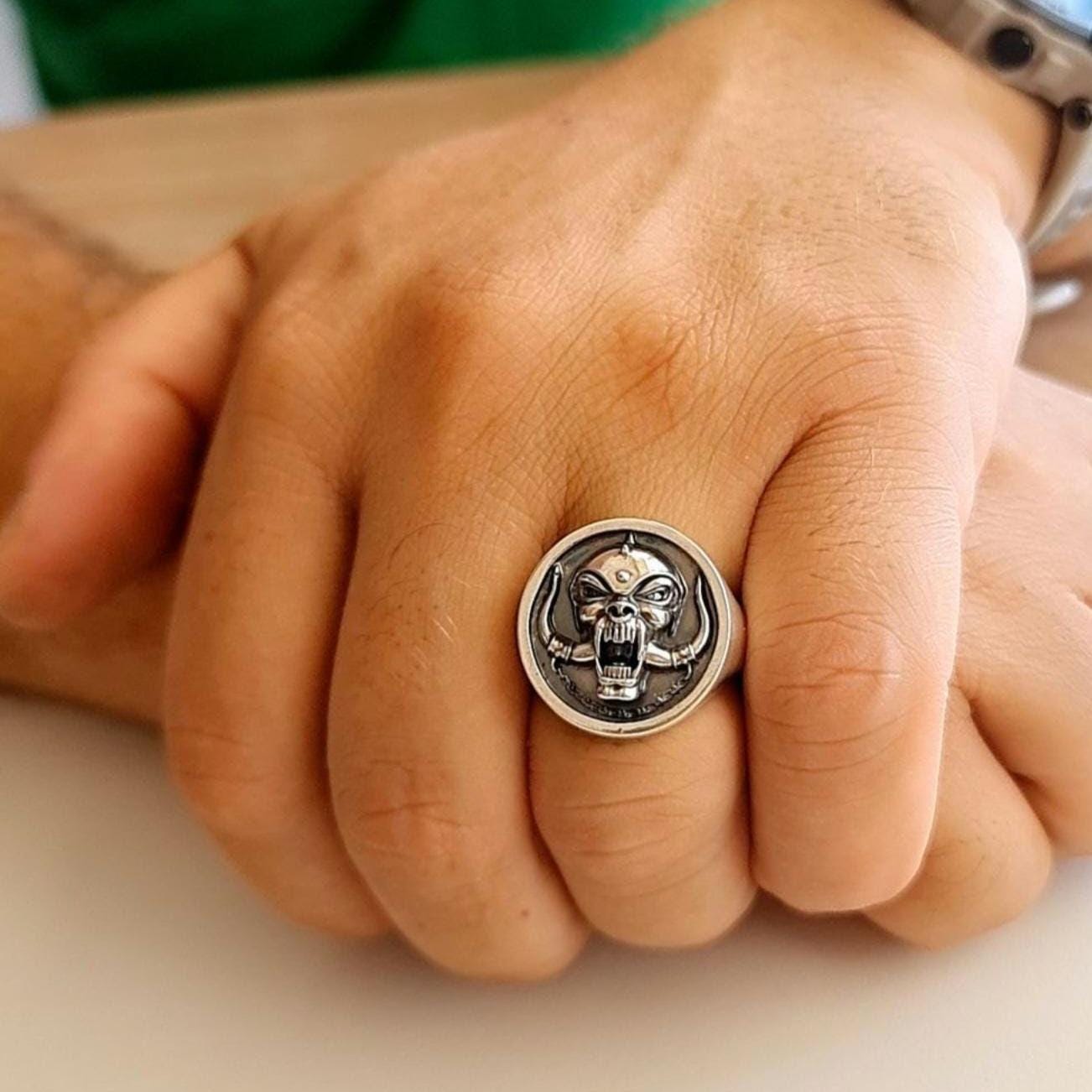 Snaggletooth War Pig Ring-Solid 925 Silver-Heavy Duty Design for the Ultimate Rockstar