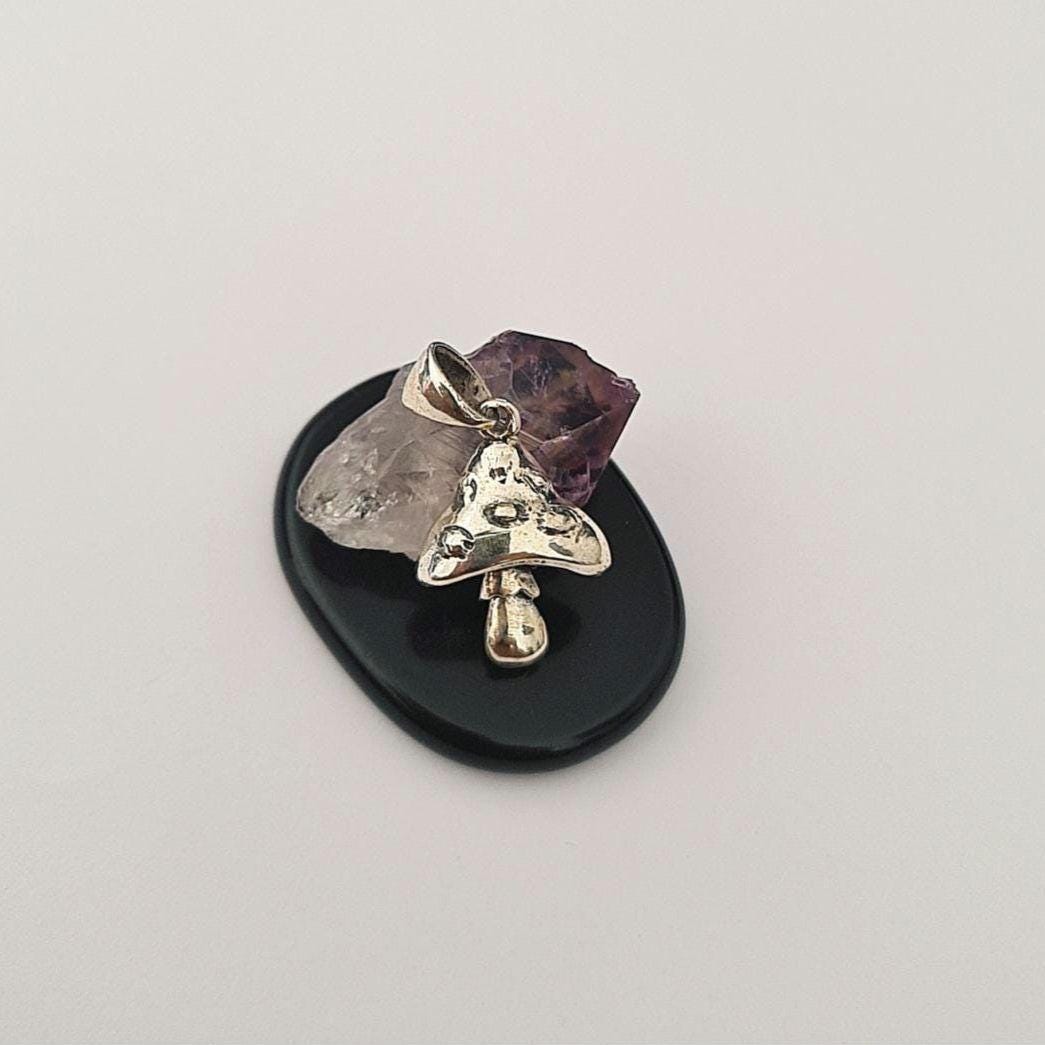 Sterling Silver Mushroom Pendant | Handmade Toadstool Jewelry | Boho Nature Charm