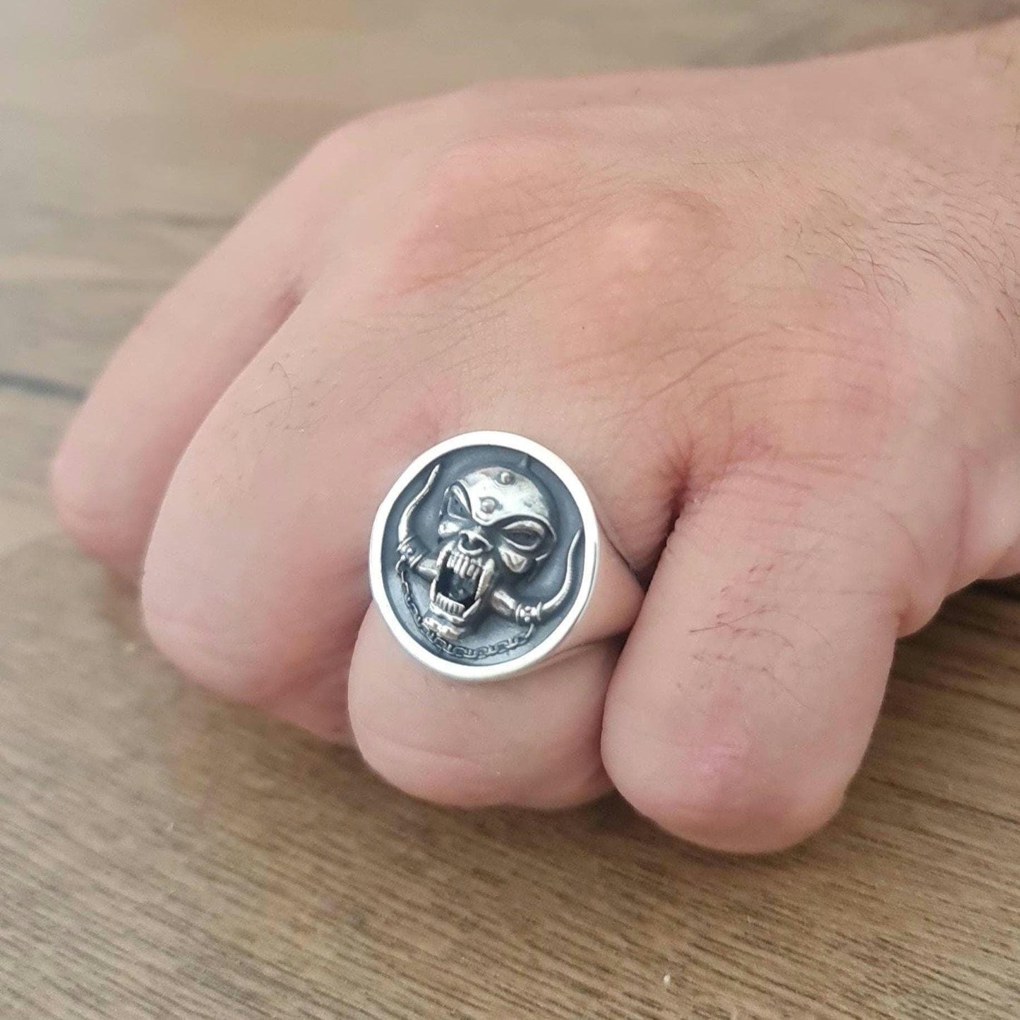 Snaggletooth War Pig Ring-Solid 925 Silver-Heavy Duty Design for the Ultimate Rockstar