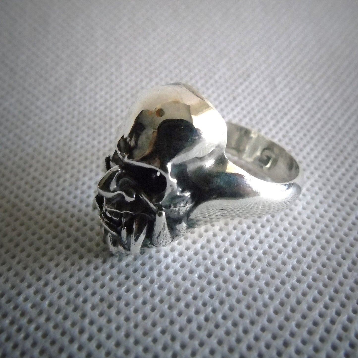 Samurai Japanese Skull Ring Sterling Silver Art, Ancient & Modern Japanese Style