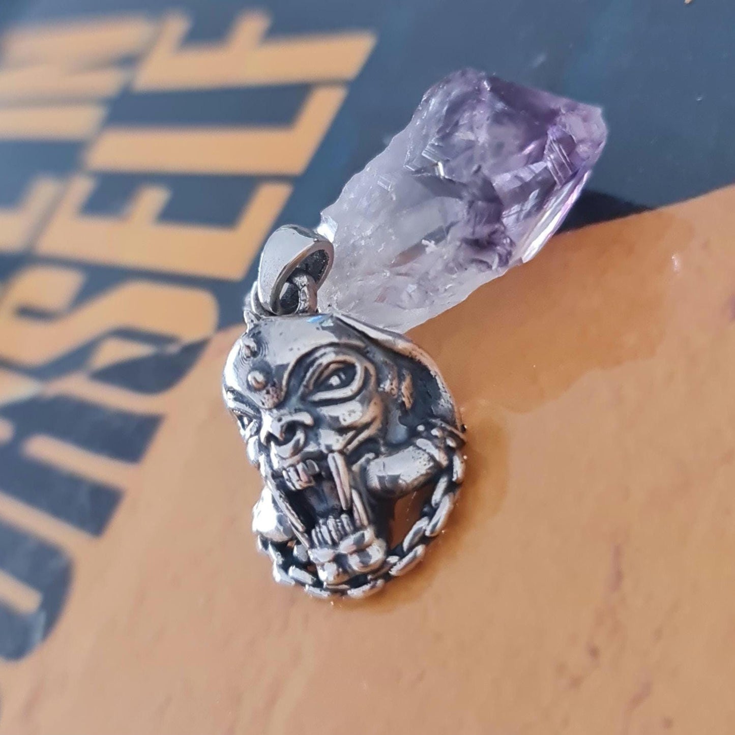 Snaggletooth War Pig Pendant- Sterling Silver-Heavy Duty Design for the Ultimate Rockstar