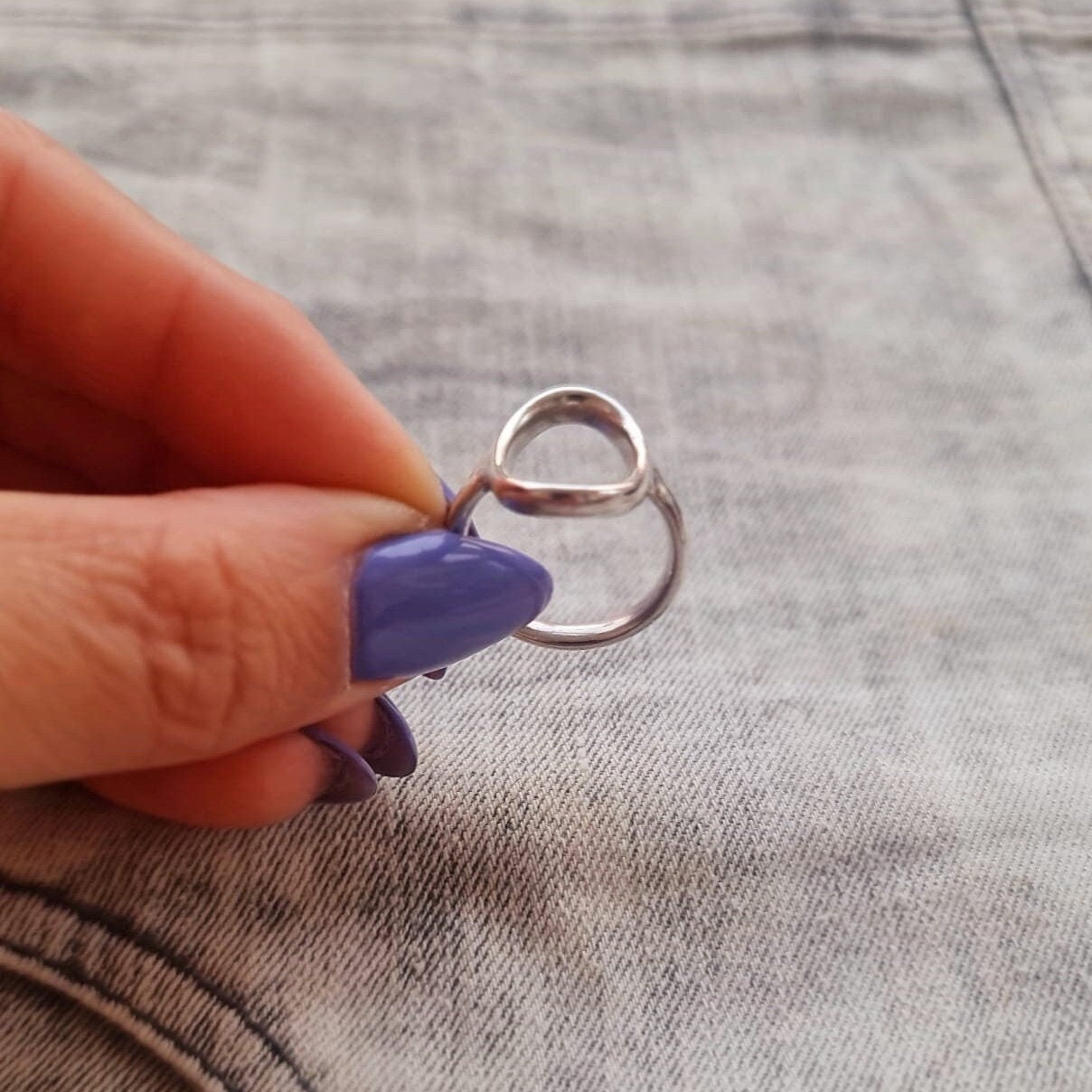 Oval ring, Sterling Silver Ring , Geometric