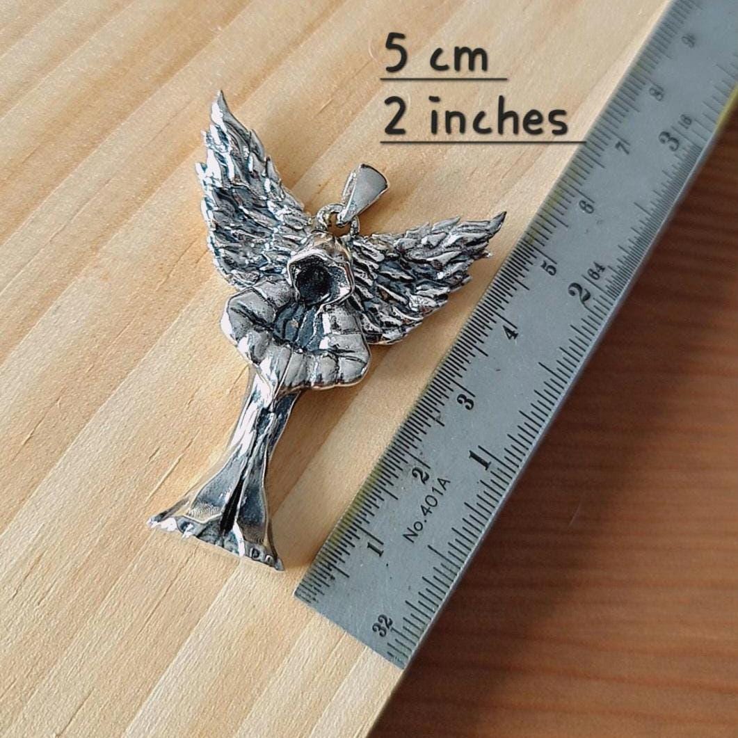 Fallen Angel Sterling Silver Pendant: Handmade Lucifer Necklace Charm