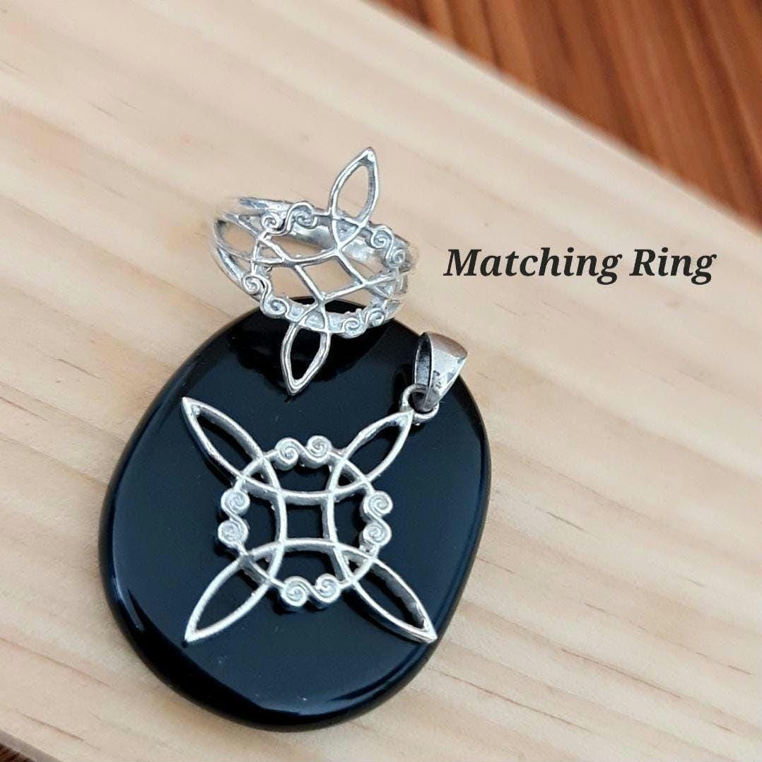 Sterling Silver Witch's Knot Pendant: Celtic Protection Charm