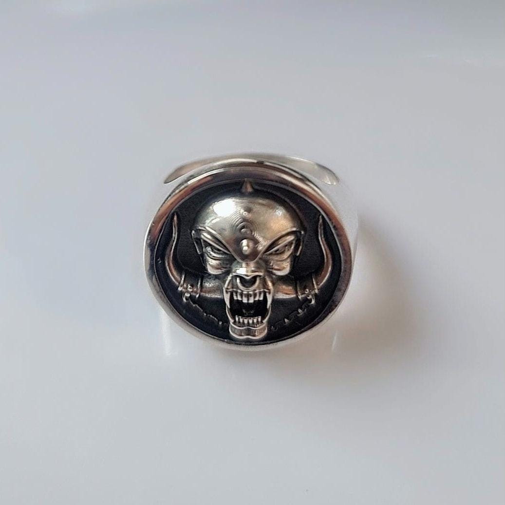 Snaggletooth War Pig Ring-Solid 925 Silver-Heavy Duty Design for the Ultimate Rockstar