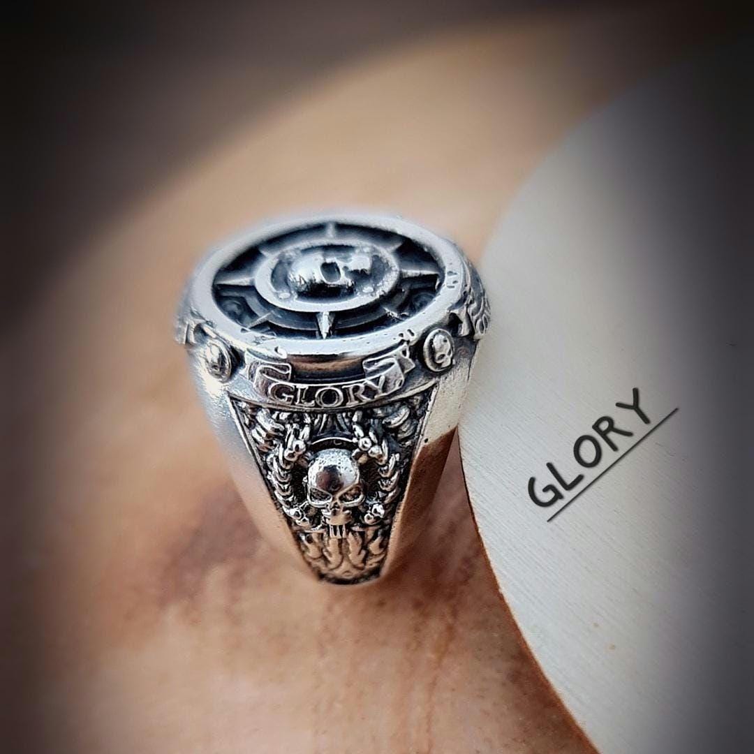 Nautical Pirate Ring - Discover Adventure ,Style with our Punk-Inspired Signet Ring 925 Sterling silver