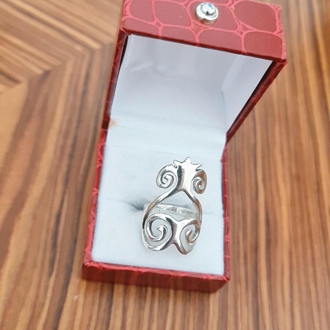 Handmade Sterling Silver Sankofa Ring: African Adinkra Jewelry