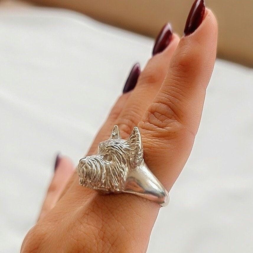 Handmade West Highland Terrier Ring: 925 Silver Pet Lover Accessory