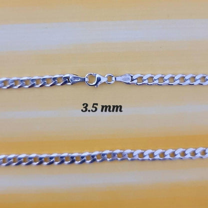 Sterling Silver Chain Necklace Curb Chain and Oval Link Chain 20 Inch
