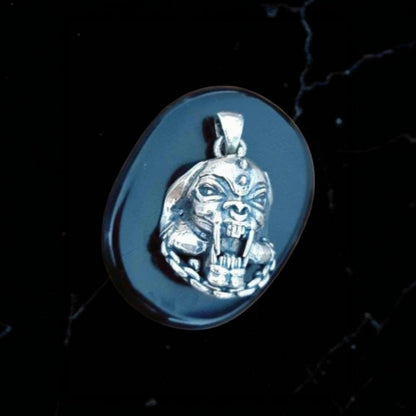 Snaggletooth War Pig Pendant-  Sterling Silver-Heavy Duty Design for the Ultimate Rockstar