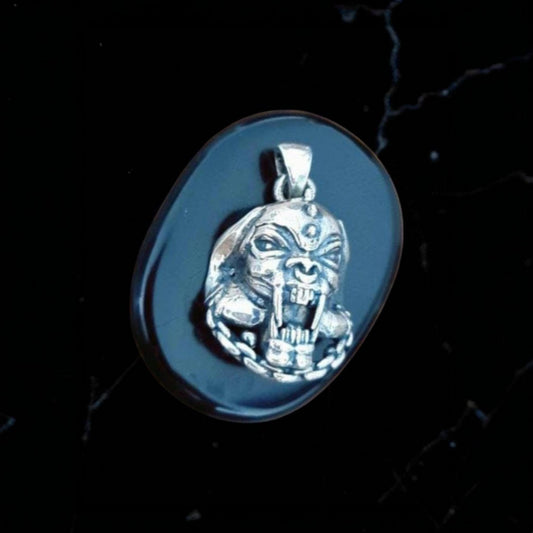 Snaggletooth War Pig Pendant-  Sterling Silver-Heavy Duty Design for the Ultimate Rockstar