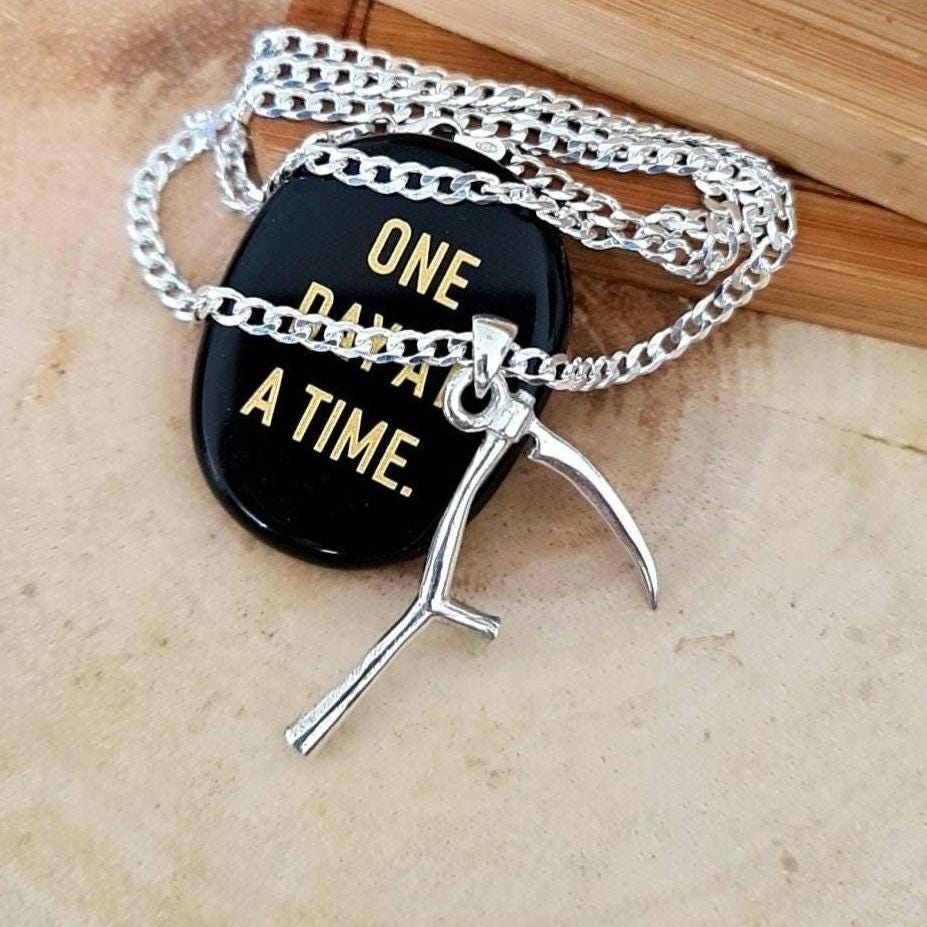 Sterling Silver Grim Reaper Scythe Pendant: Gothic Handmade Jewelry