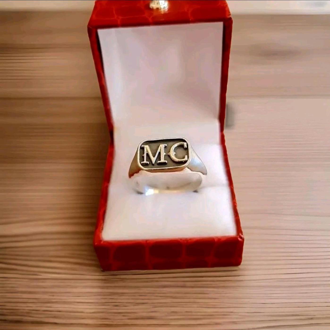Handmade Sterling Silver MC Biker Ring: Edgy Outlaw Motorcycle Jewelry