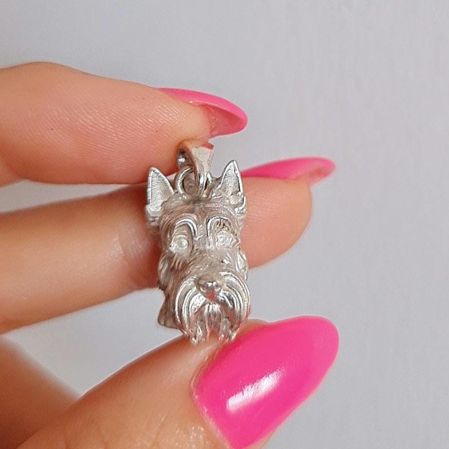 Handmade Sterling Silver Scottish Terrier Pendant: Sculpted Dog Jewelry