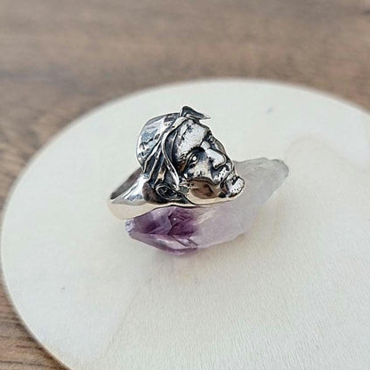 Handmade Sterling Silver Tupac Rapper Ring