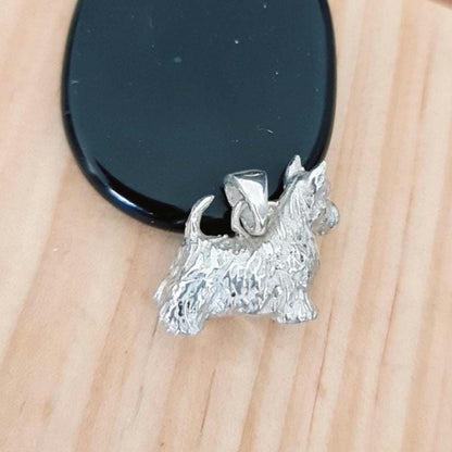 Scottish Terrier  figurine pendant- Sculpture-Realistic Scottie Model - 925 sterling silver Solid & Sturdy