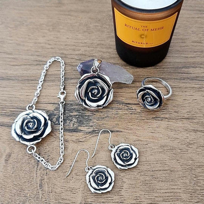 Handmade Sterling Silver Rose Ring: Floral Statement Jewelry
