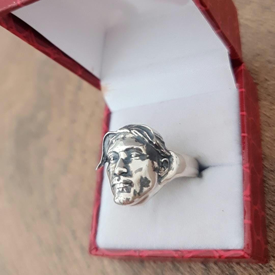 Handmade Sterling Silver Tupac Rapper Ring