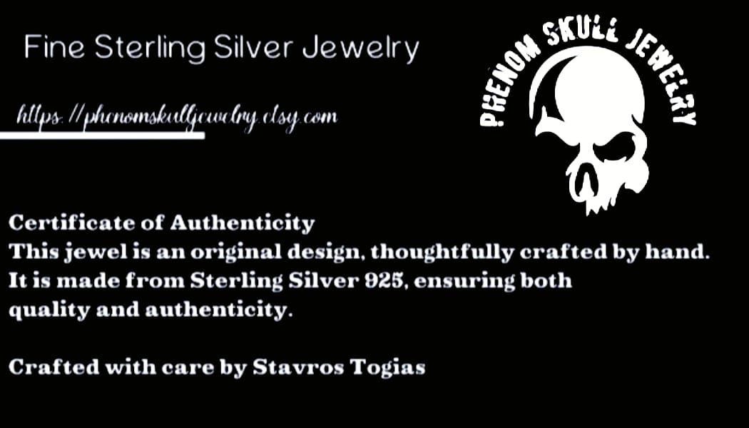 Handmade Sterling Silver Megadeth Vic Rattlehead Pendant: Heavy Metal Skull