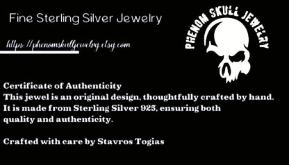 Handmade Sterling Silver Megadeth Vic Rattlehead Pendant: Heavy Metal Skull