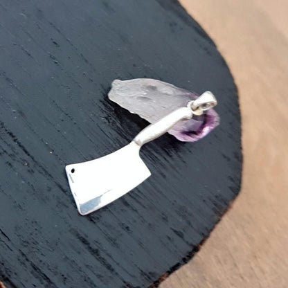 Sterling Silver Cleaver Pendant - Butcher Knife Necklace