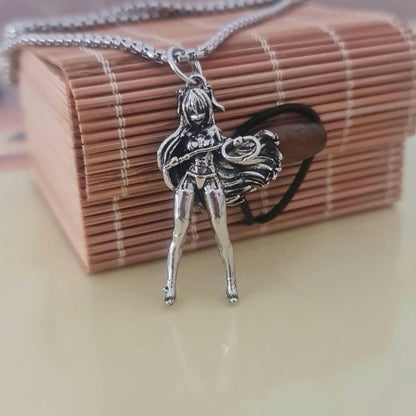 Anime Bunny Girl Cosplay style sexy long haired Girl with whip rope Necklace
