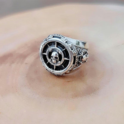 Nautical Pirate Ring - Discover Adventure ,Style with our Punk-Inspired  Signet Ring  925 Sterling silver