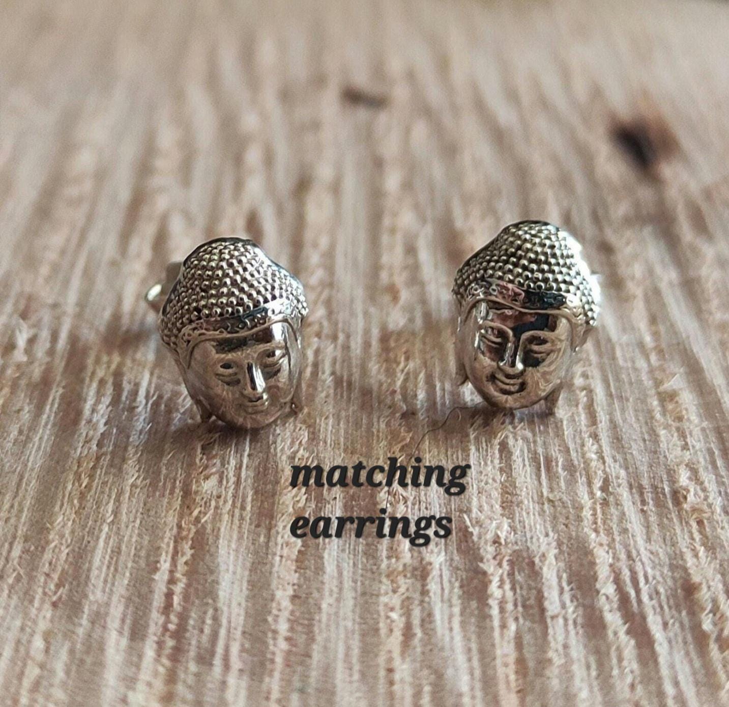 Handmade Silver Buddha Head Pendant: Gothic Yoga Jewelry