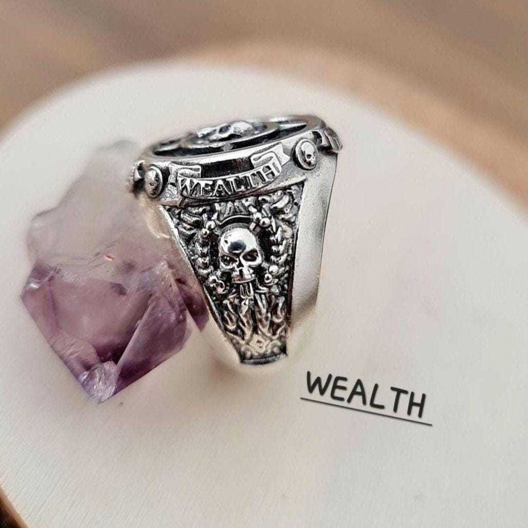 Nautical Pirate Ring - Discover Adventure ,Style with our Punk-Inspired  Signet Ring  925 Sterling silver