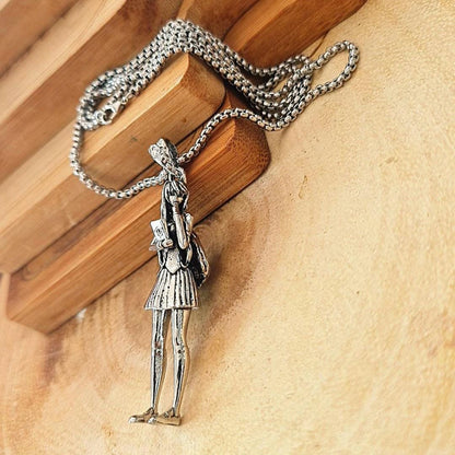 Oversized  school girl Necklace ,Cosplay anime girl ,Cartoon style,  statement 8 cm 5 in