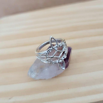 Sterling Silver Witch's Knot Ring: Celtic Symbol of Protection