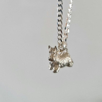 Scottish Terrier  figurine pendant- Sculpture-Realistic Scottie Model - 925 sterling silver Solid & Sturdy