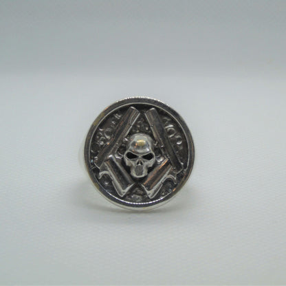 Skull & Guns silver Ring – Bold Biker Jewelry for Men – Rebel Outlaw Motorcycle Gift, Unique Design