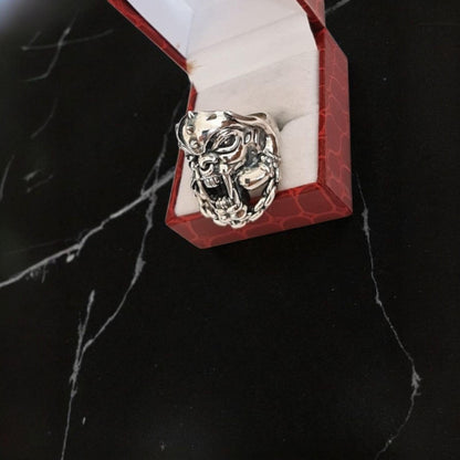 Handmade 925 Silver War Pig Ring: Gothic Rockstar Jewelry