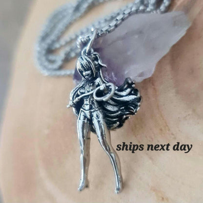 Anime Bunny Girl Cosplay style sexy long haired Girl with whip rope Necklace