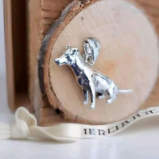 Handmade Sterling Silver Jack Russell Dog Pendant: Minimalist 925 Silver