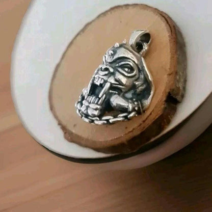 Snaggletooth War Pig Pendant-  Sterling Silver-Heavy Duty Design for the Ultimate Rockstar