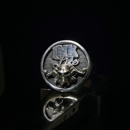 Tattoo Guns "Ink Life"-inspired Ring - Handmade Skull Ring  - Crafted in 925 Sterling Silver