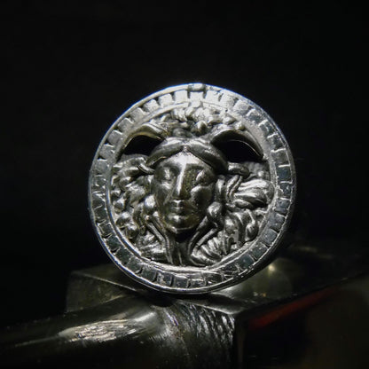 Handmade Sterling Silver Medusa Ring: Gothic Jewelry