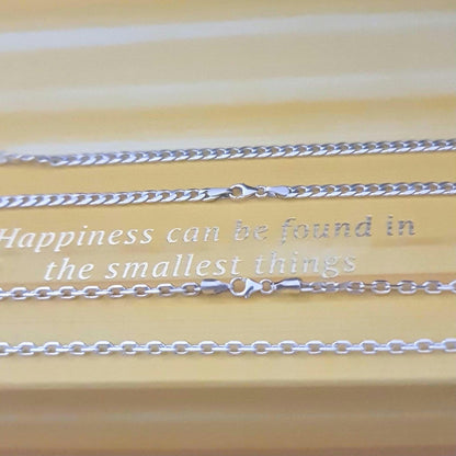 Sterling Silver Chain Necklace Curb Chain and Oval Link Chain 20 Inch