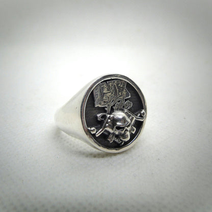 Tattoo Guns "Ink Life"-inspired Ring - Handmade Skull Ring  - Crafted in 925 Sterling Silver