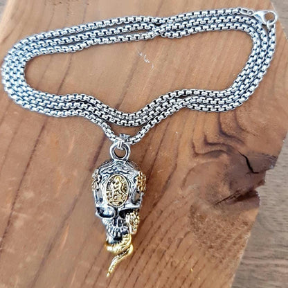 Snake & Skull   Necklace - Fashionable   Gift, Hip Hop Cosplay Jewelry