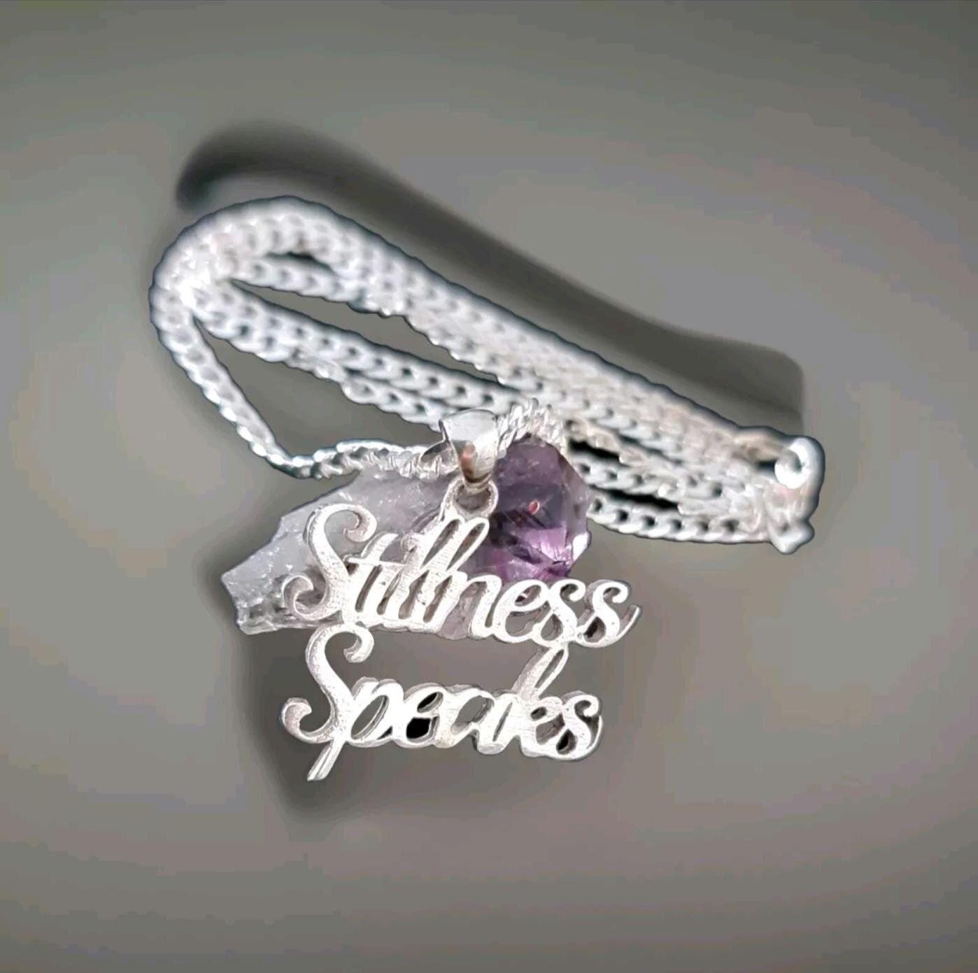 Stillness Speaks Pendant: Handmade Sterling Silver Spiritual Necklace