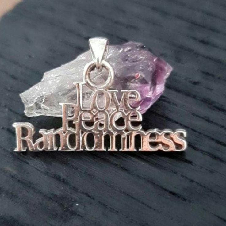 Love Peace Randomness Pendant - Sterling Silver Spiritual Necklace