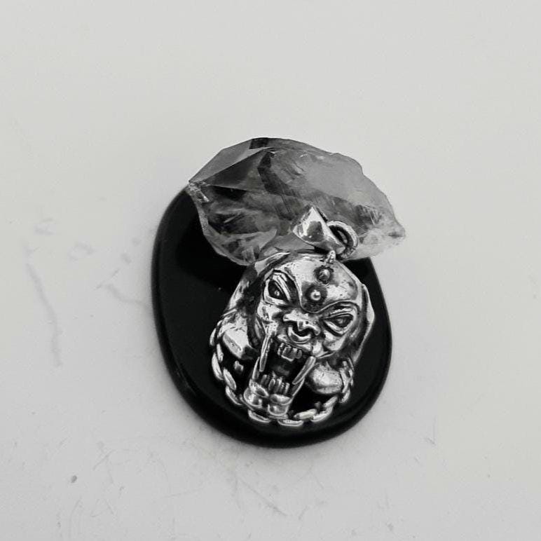 Snaggletooth War Pig Pendant-  Sterling Silver-Heavy Duty Design for the Ultimate Rockstar