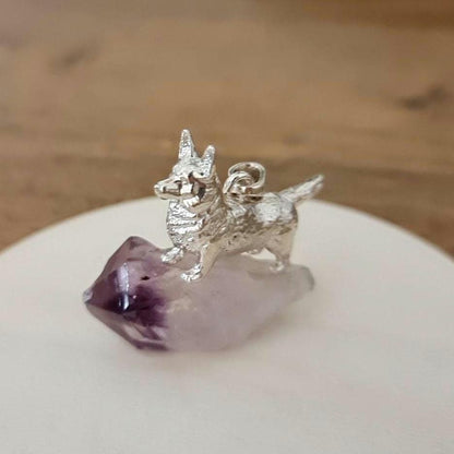 Handmade Sterling Silver Corgi Pendant: Dog Lover Gift