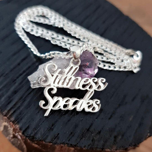 Stillness Speaks Pendant: Handmade Sterling Silver Spiritual Necklace