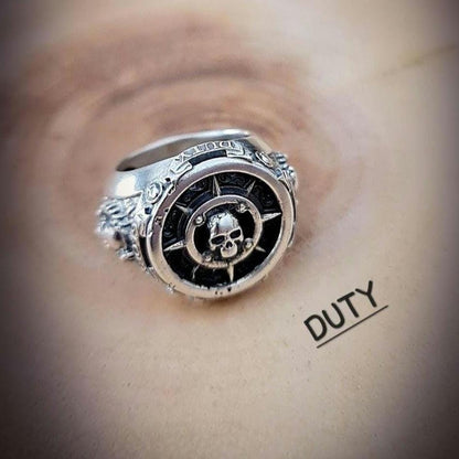 Nautical Pirate Ring - Discover Adventure ,Style with our Punk-Inspired  Signet Ring  925 Sterling silver