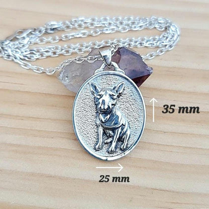 Custom Sterling Silver Dog Portrait Pendant: Handmade Pet Memorial Charm