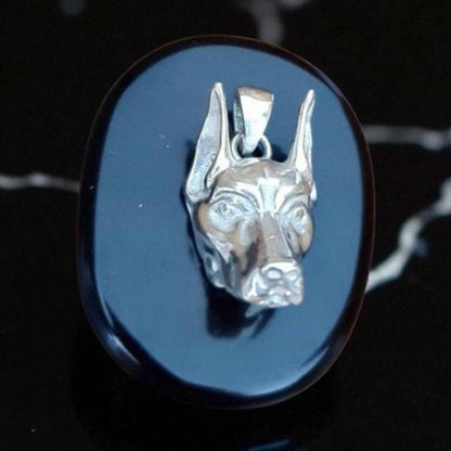 Handmade Sterling Silver Doberman Pendant: Dog Lover Statement Piece